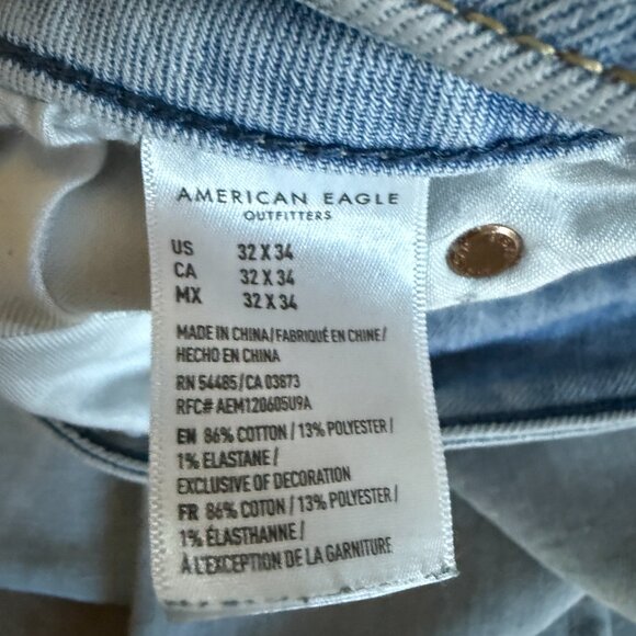 American Eagle Airflex+ Men's 32x34 Light Wash Blue Jeans - Picture 4 of 4